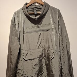 Alpha Industries ALPHALETE Gray Windbreaker Jacket XL mens